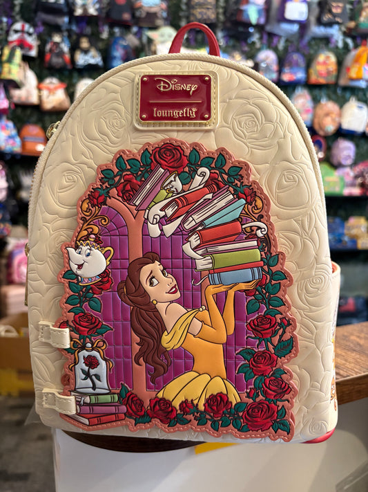 Loungefly Disney Beauty and the Beast Roses Magnetic Door opening