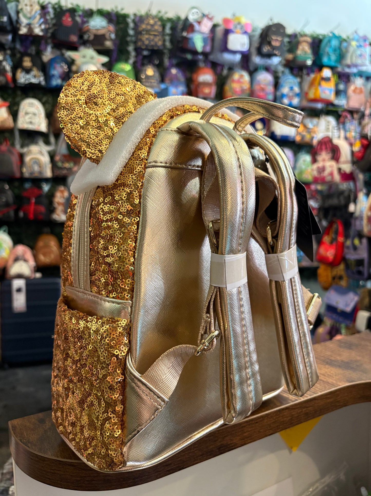 Loungefly Minnie Mouse Gold Sequin mini backpack