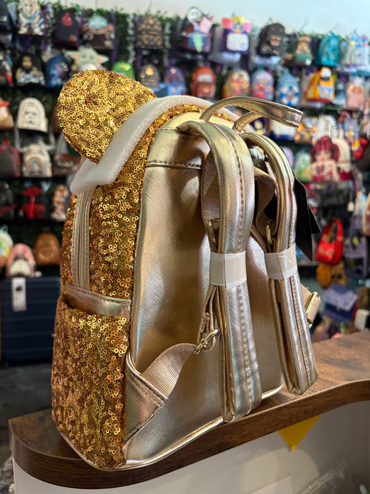Loungefly Minnie Mouse Gold Sequin mini backpack