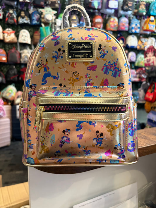 Loungefly Disney Parks 70th Anniversary Mini Backpack AOP