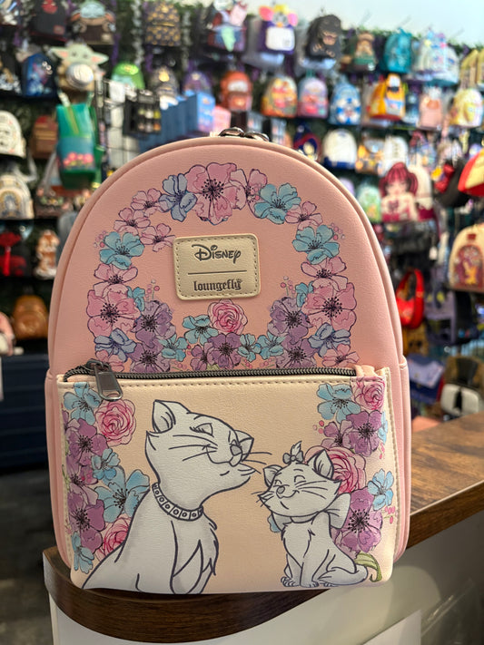 Loungefly Soft Tag The Aristocats Duchess and Marie Floral Mini Backpack