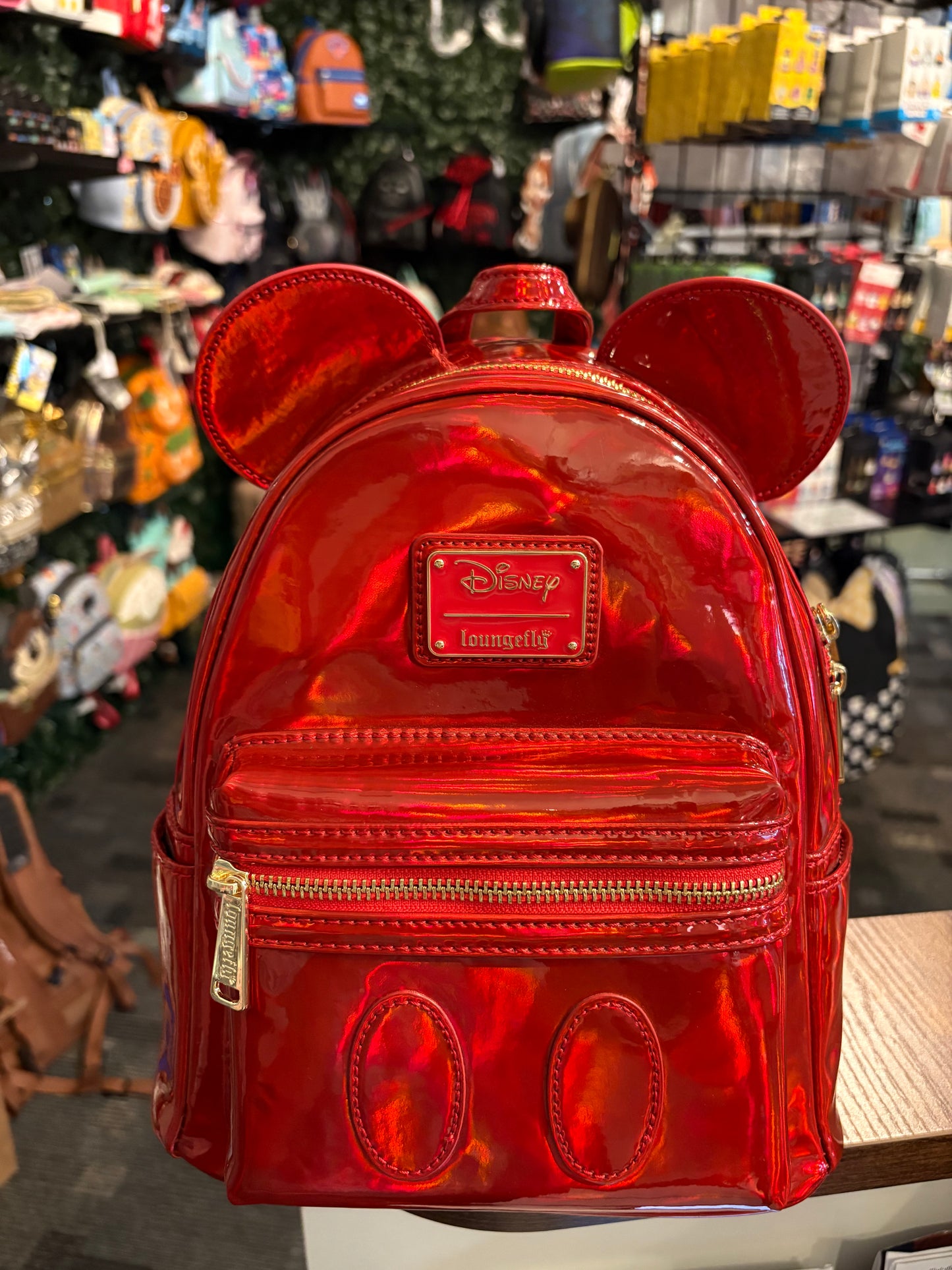 Loungefly Disney Mickey Mouse Oil Slick Red mini backpack