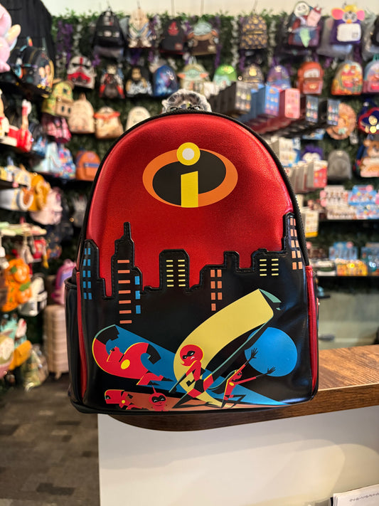 Loungefly Pixar The Incredibles Family Metallic Mini Backpack