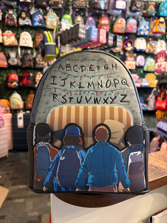 Loungefly NetFlix Stranger Things 10th Anniversary Mini Backpack Light up Wall Scene