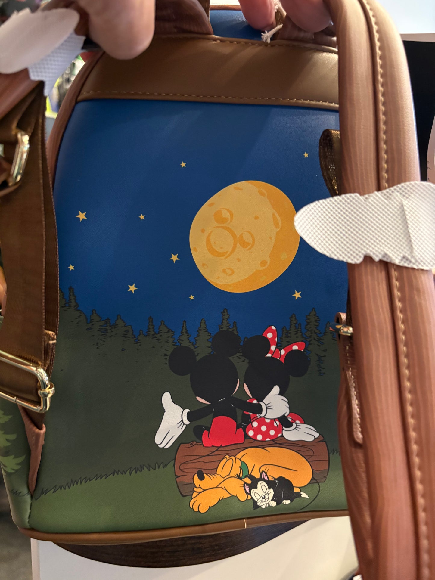 Loungefly Circle of Hope Disney Mickey and Minnie Camping Glow in the Dark Mini Backpack