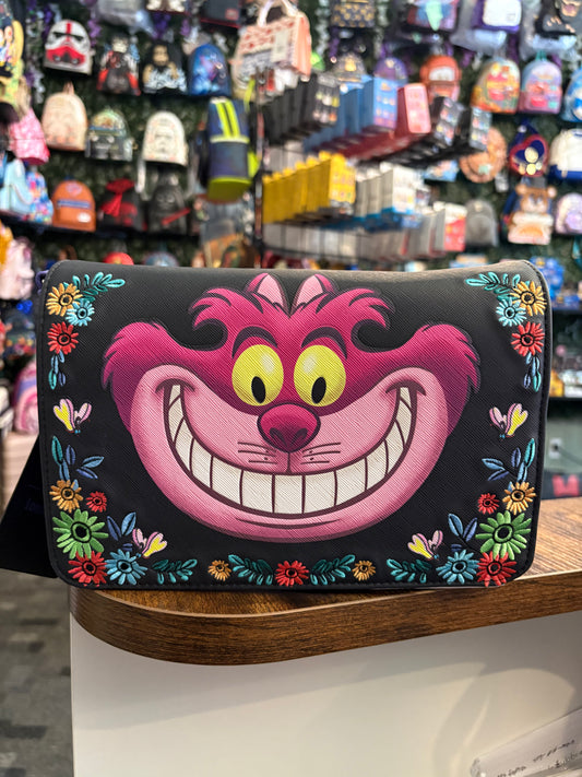 Loungefly Disney Alice in Wonderland Cheshire Cat Embroidered Crossbody Bag