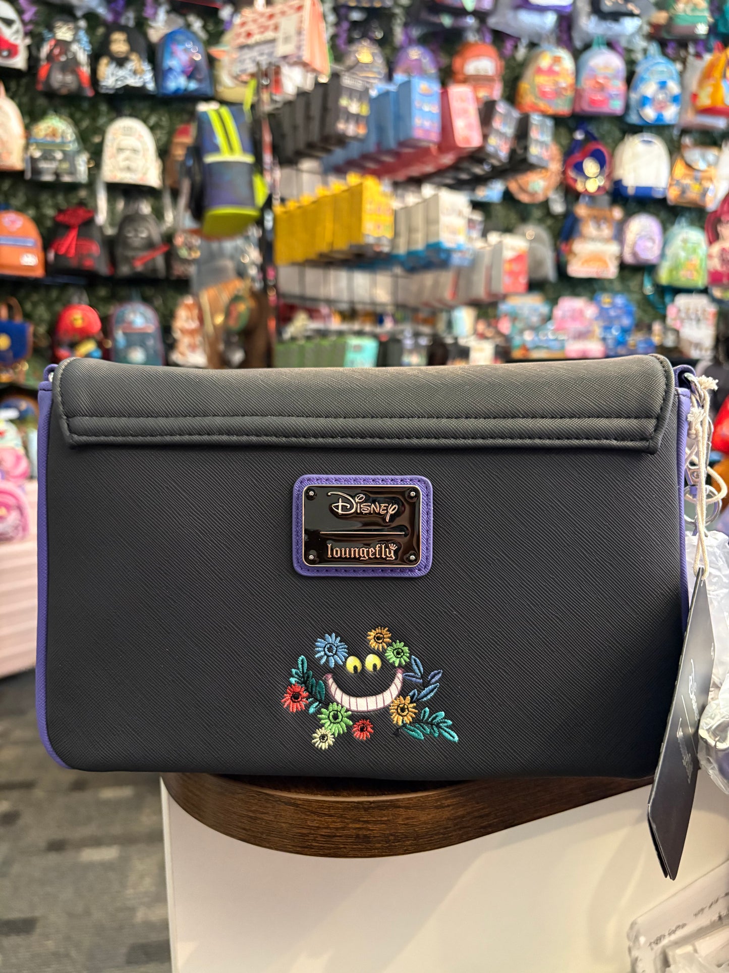 Loungefly Disney Alice in Wonderland Cheshire Cat Embroidered Crossbody Bag