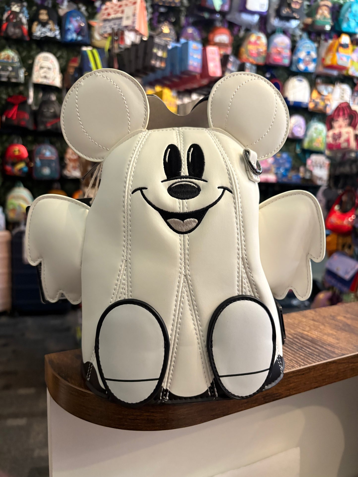 Loungefly Disney Mickey/Minnie Ghost Crossbody Bag - Glows in the Dark