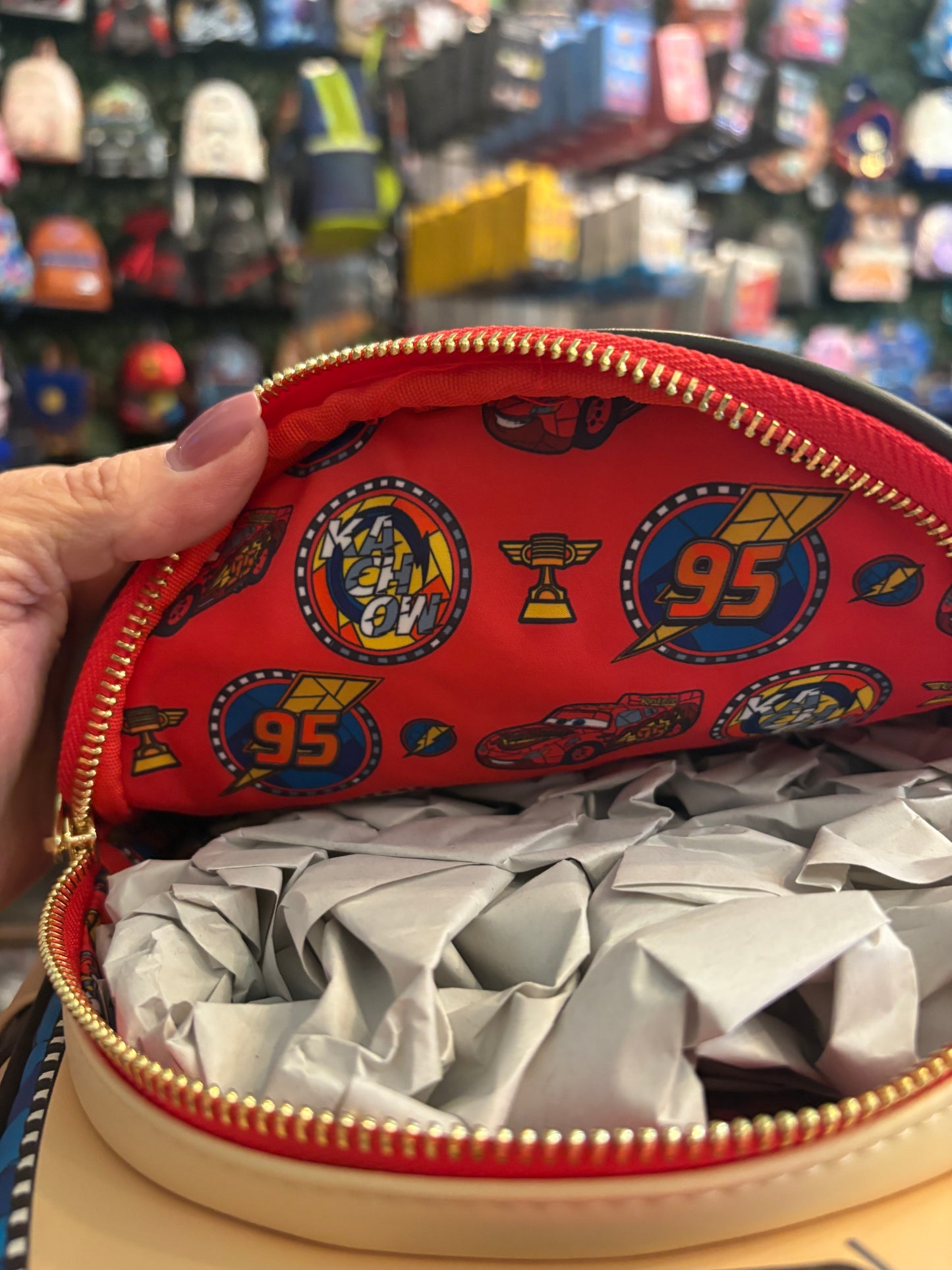 Loungefly Pixar Cars Lightning McQueen Stained glass Mini Backpack