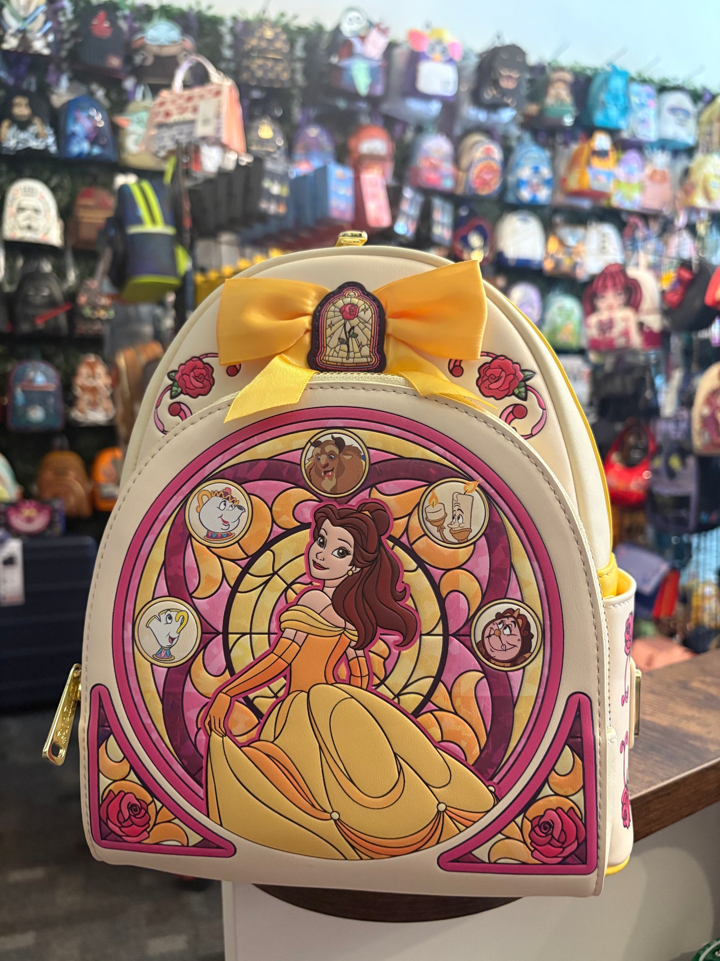 Loungefly Disney Belle Stained Glass Butter Yellow