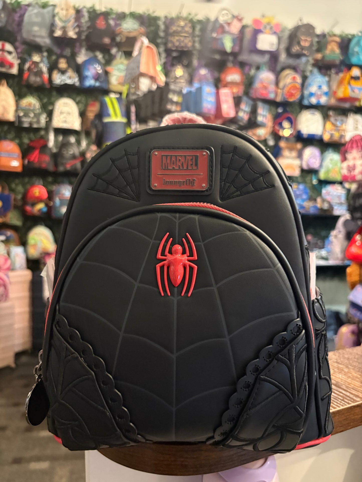 Loungefly Marvel Spiderman black and red mini backpack
