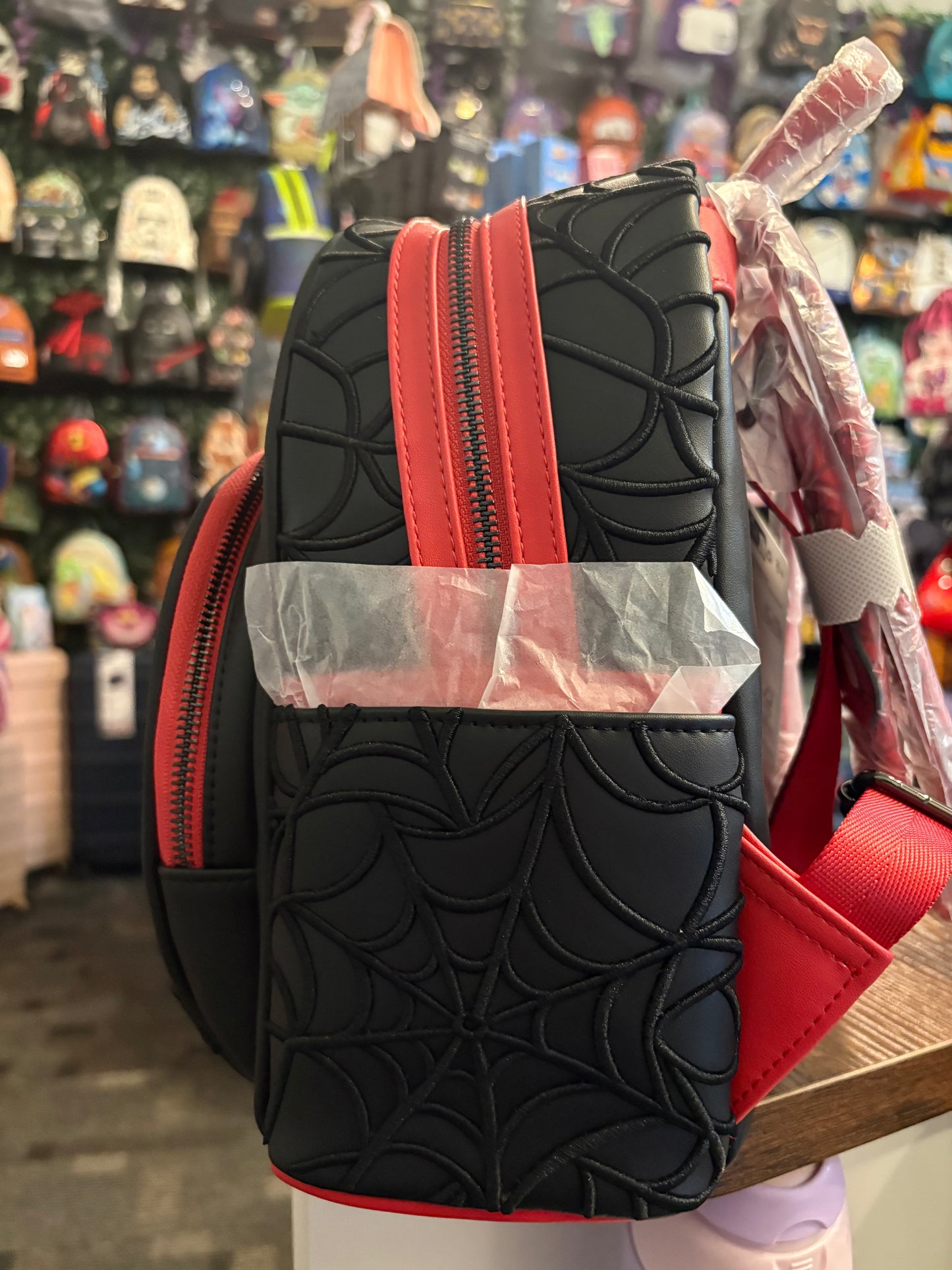 Loungefly Marvel Spiderman black and red mini backpack