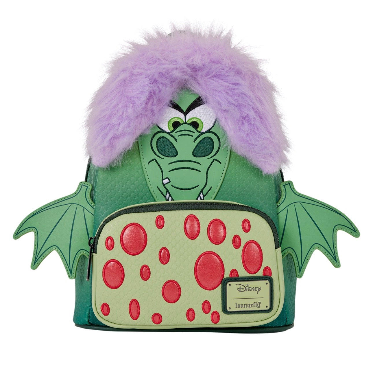 Loungefly Disney The Sword in the stone Madam Mim Dragon Purple Faux fur Mini backpack