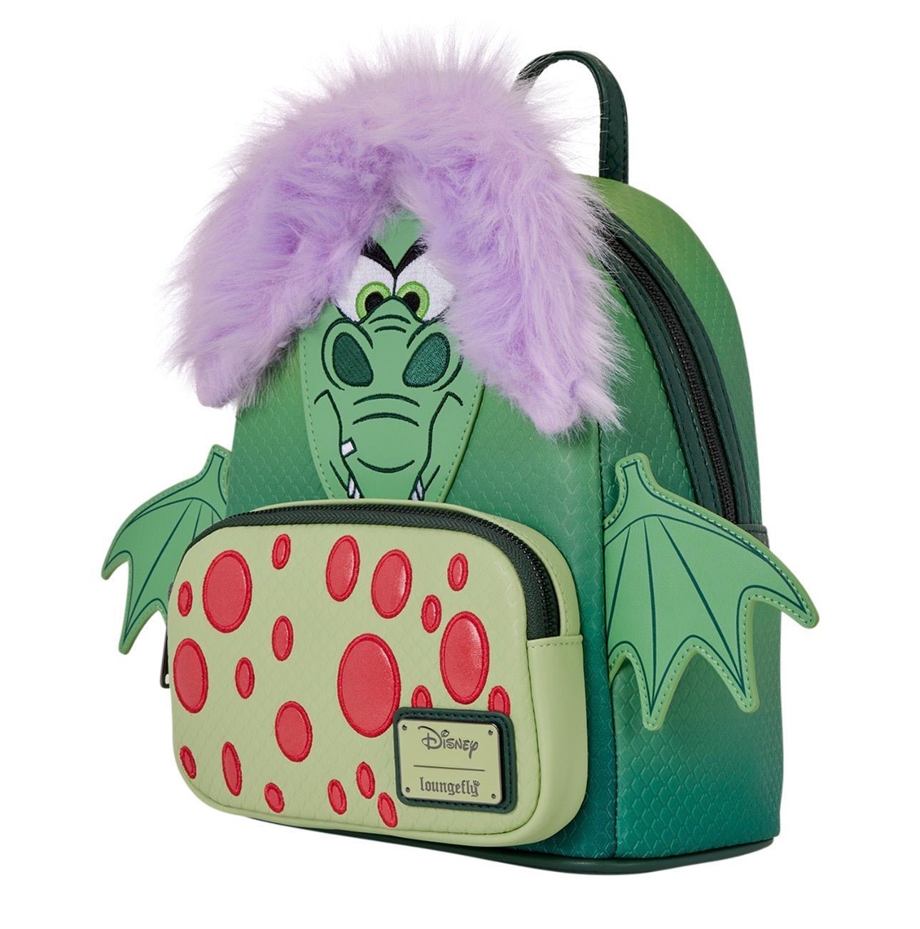 Loungefly Disney The Sword in the stone Madam Mim Dragon Purple Faux fur Mini backpack
