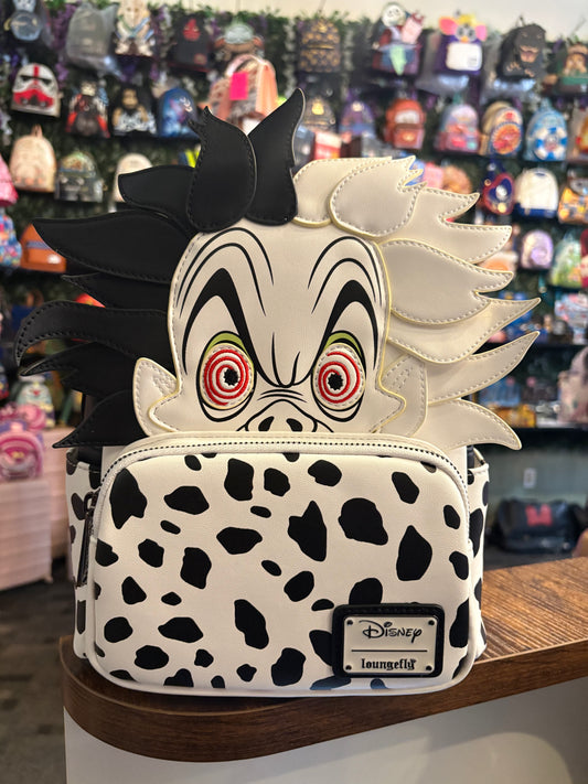 Loungefly Disney Villains Cruella De Vil Spots Cosplay mini Backpack
