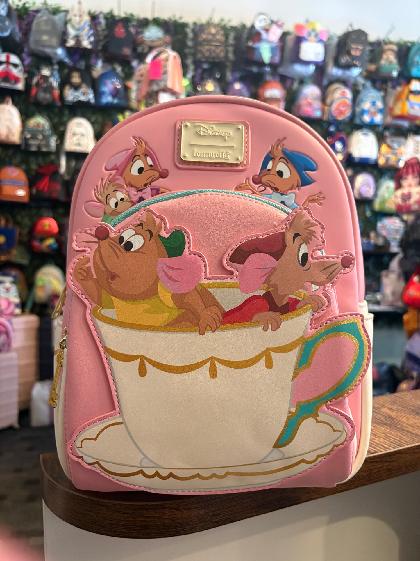 Loungefly Disney Cinderella Gus Gus and Jack Teacup Mini Backpack