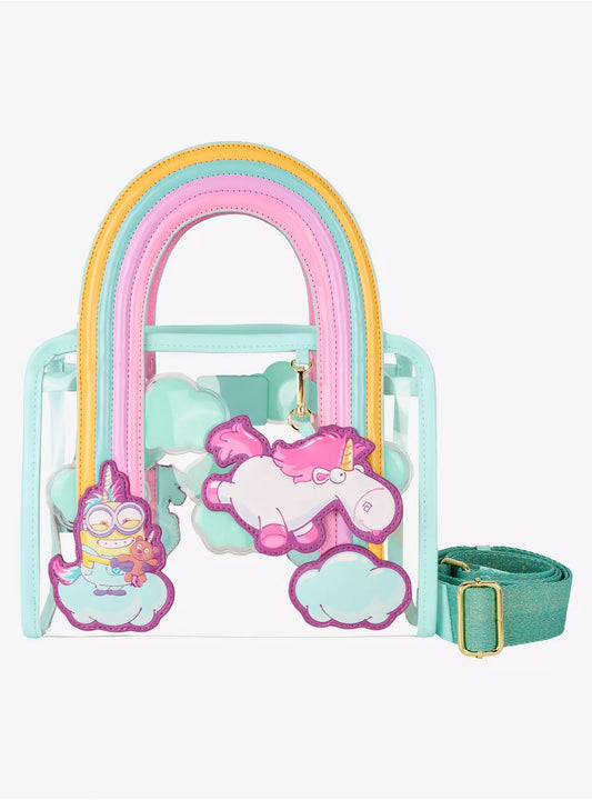 Minions Fluffy Unicorn Clear Crossbody Tote Bag