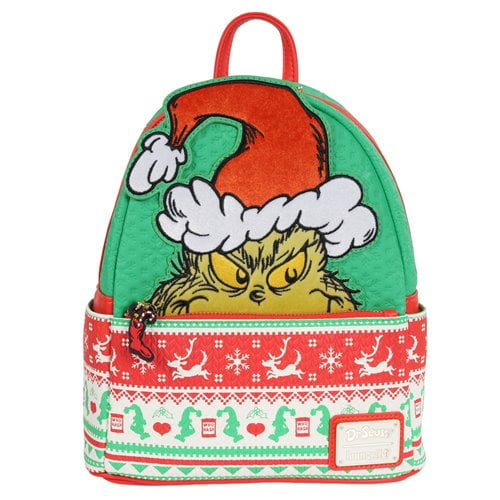 How the Grinch Stole Christmas Grinch Christmas Sweater Mini-Backpack - Entertainment Earth Exclusive