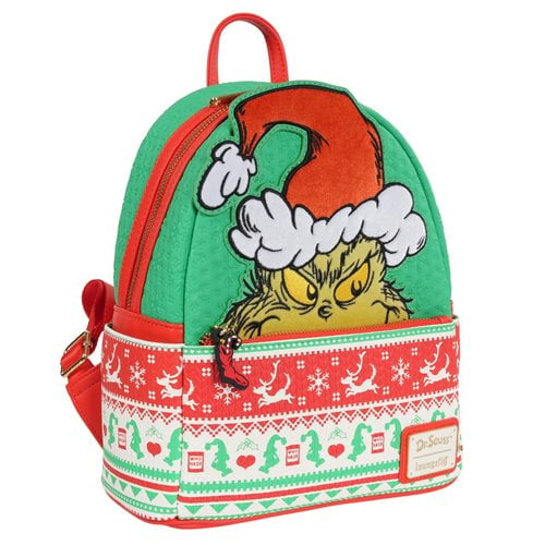 How the Grinch Stole Christmas Grinch Christmas Sweater Mini-Backpack - Entertainment Earth Exclusive