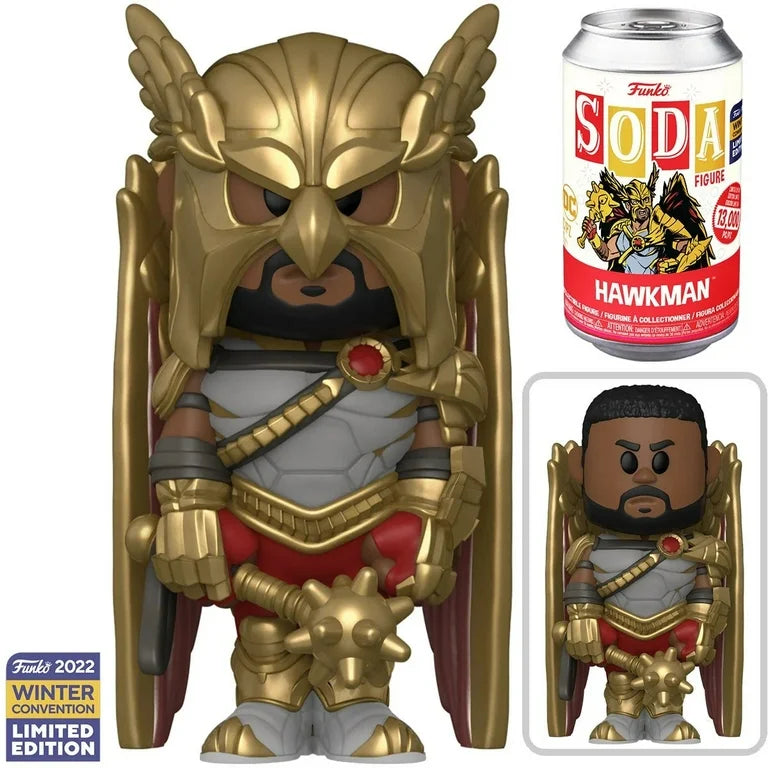 Black Adam Hawkman Vinyl Funko Soda Figure - 2022 Convention Exclusive