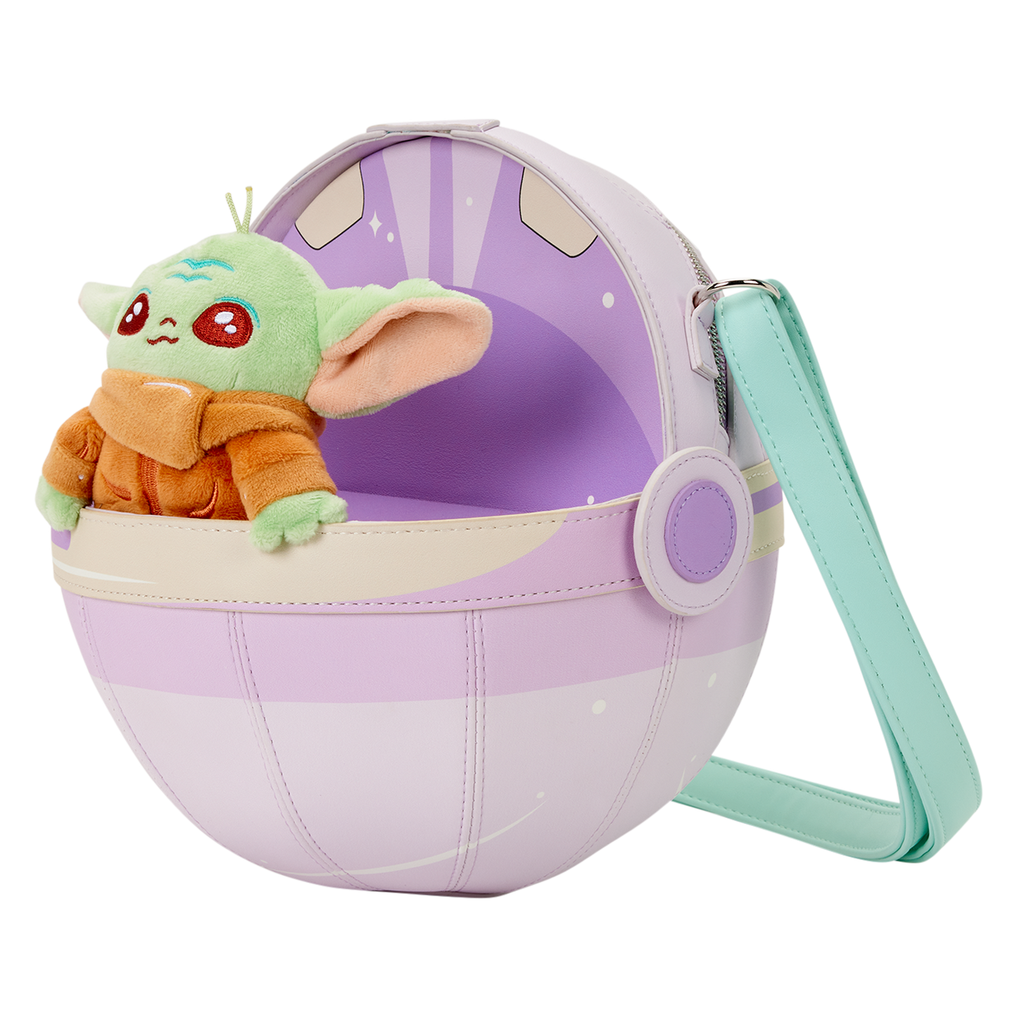 Star Wars The Mandalorian Grogu Figural Pod Plush Crossbody Bag