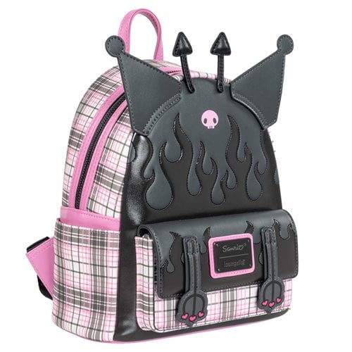 Loungefly Sanrio Kuromi Flames and Plaid Mini-Backpack