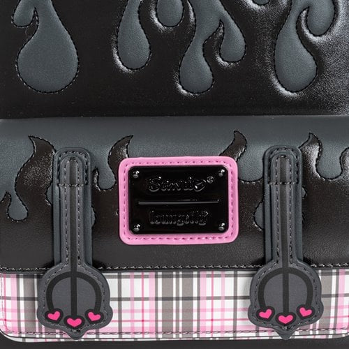 Loungefly Sanrio Kuromi Flames and Plaid Mini-Backpack
