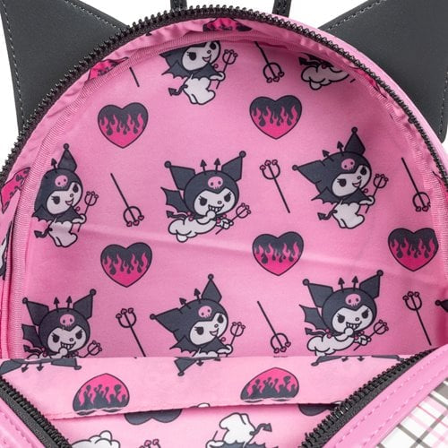 Loungefly Sanrio Kuromi Flames and Plaid Mini-Backpack