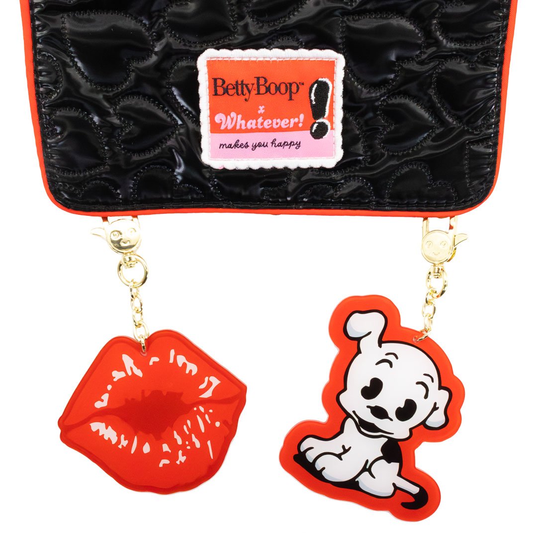 Betty Boop Quilted Heart Trinket Backpack with Acrylic Charms