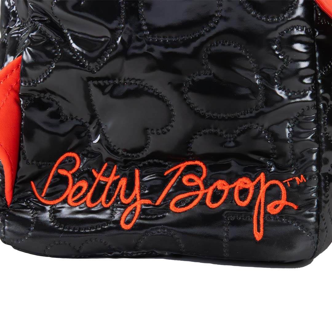 Betty Boop Quilted Heart Trinket Backpack with Acrylic Charms