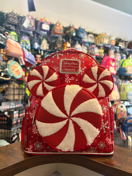 Loungefly Mickey Peppermint Swirl Mini Backpack