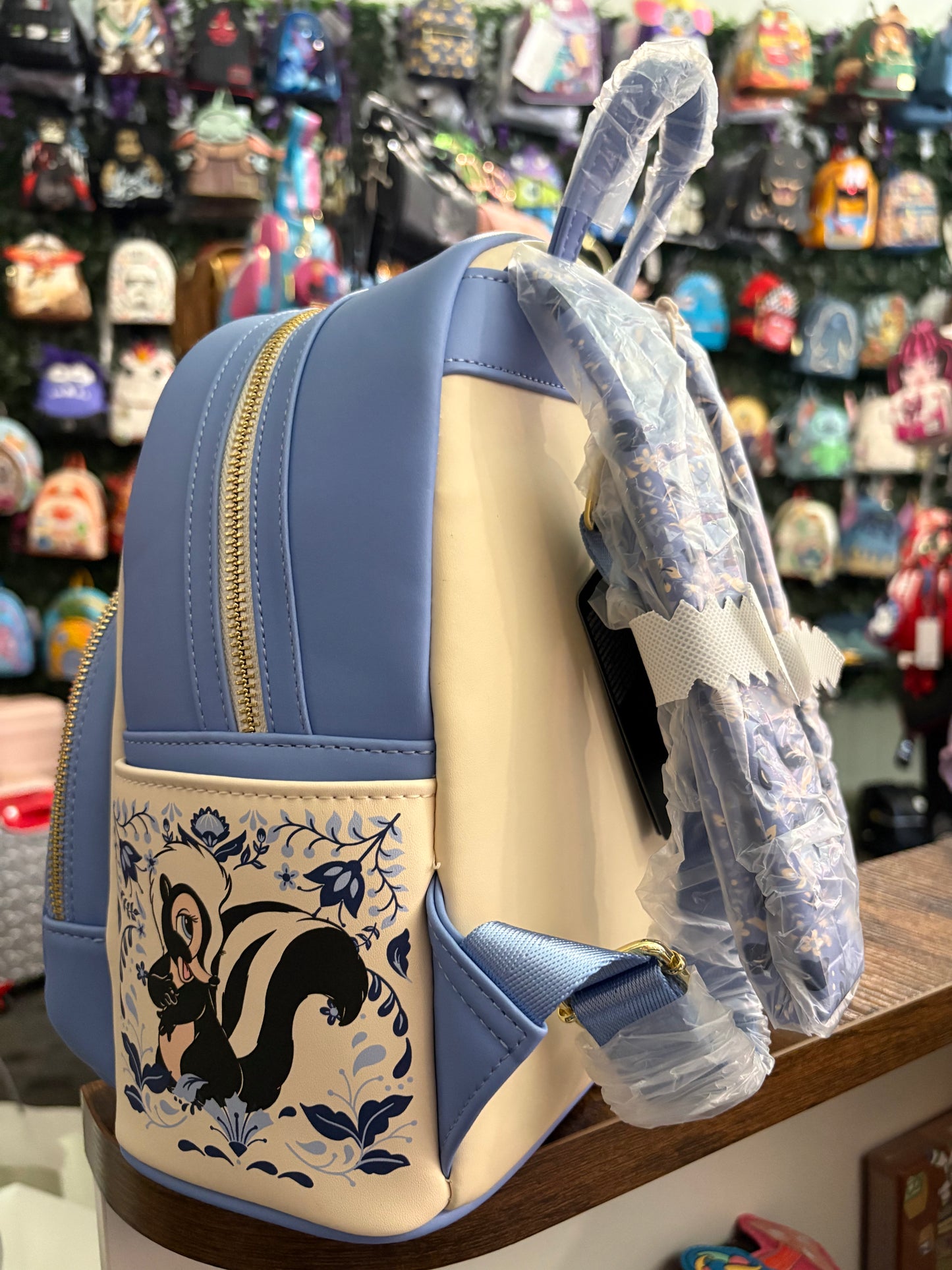 Loungefly Bambi Blue white floral mini backpack – Whimsy Pop