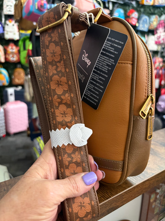 Loungefly Stitch Tooled Brown Sling Bag