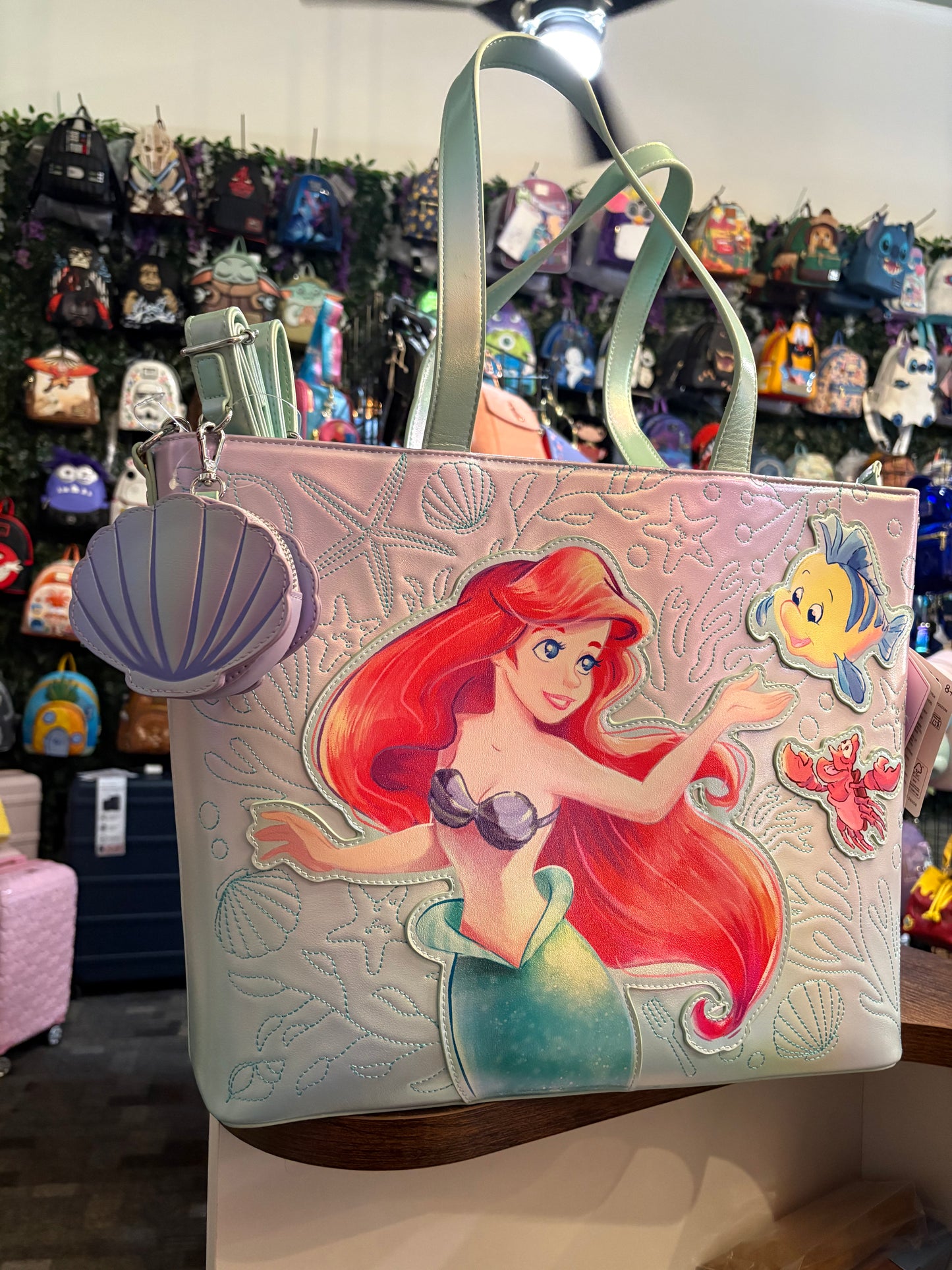 Loungefly Little Mermaid Tote/shoulder WITH COIN PURSE