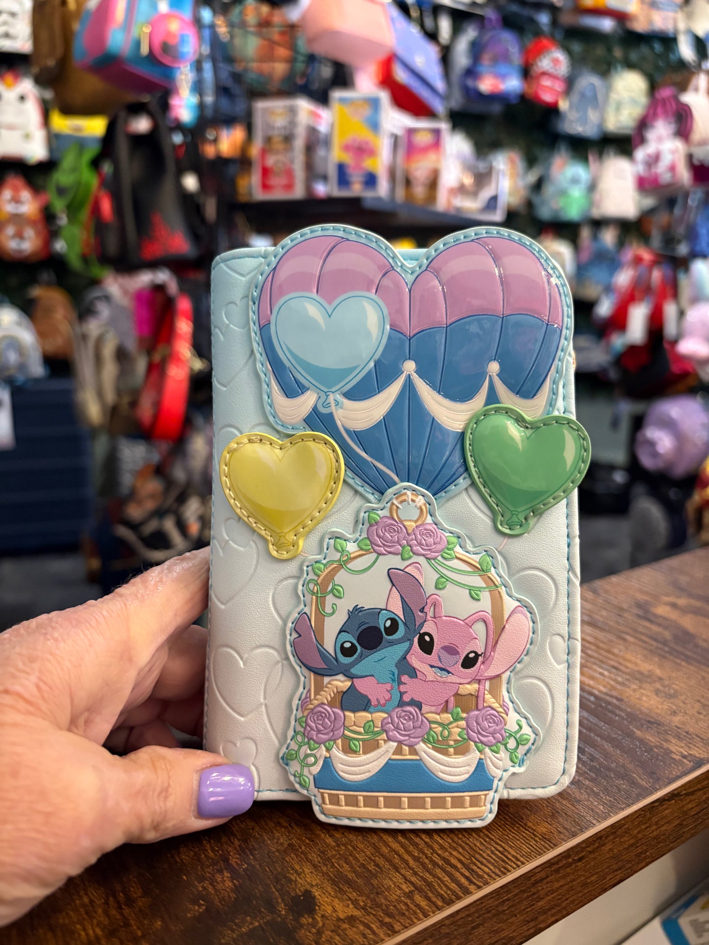 Loungefly Hot air Balloon Heart Stitch and Angel wallet