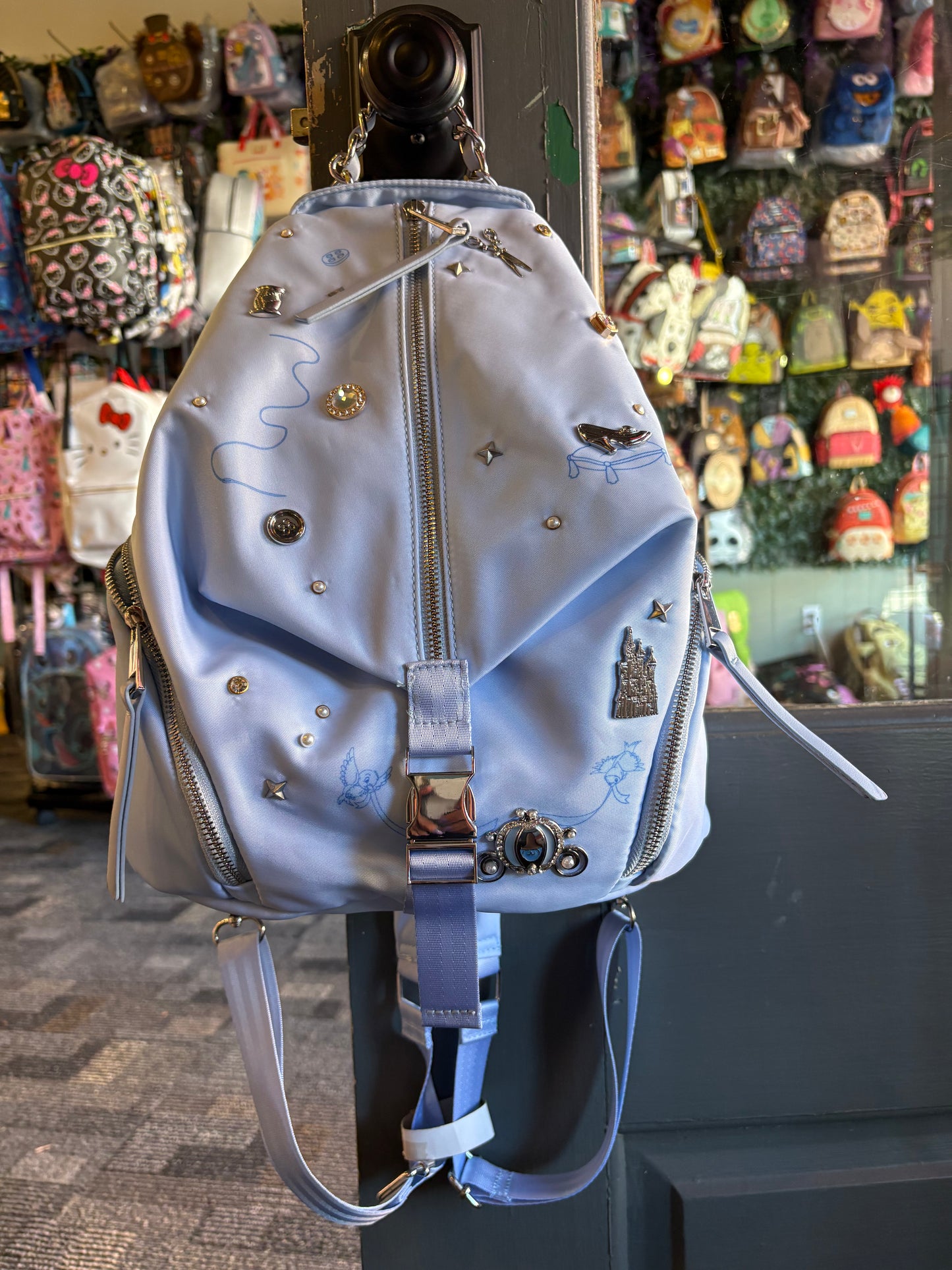 Box Lunch Cinderdella Studded convertible backpack light Blue