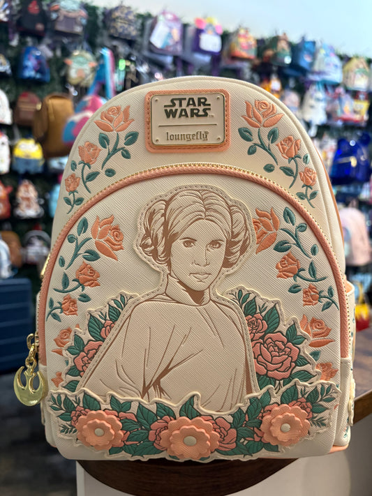 Loungefly Star Wars Princess Leia Rey Amidala floral mini backpack 2026