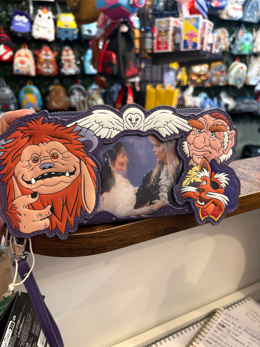 Loungefly Labyrinth Lenticular wristlet wallet Ludo, Sarah, Jareth, and Hoggle