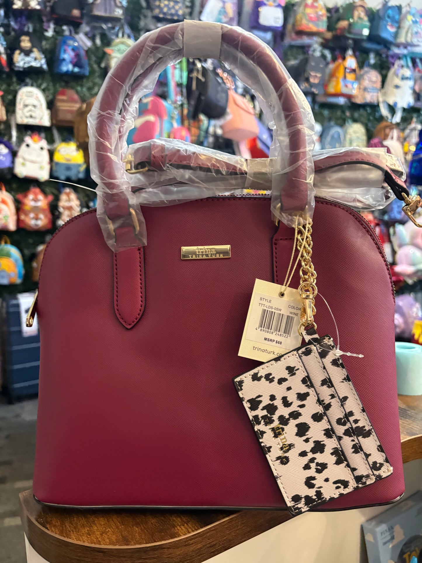 Tina Turk dome satchel handbag in wine colorti