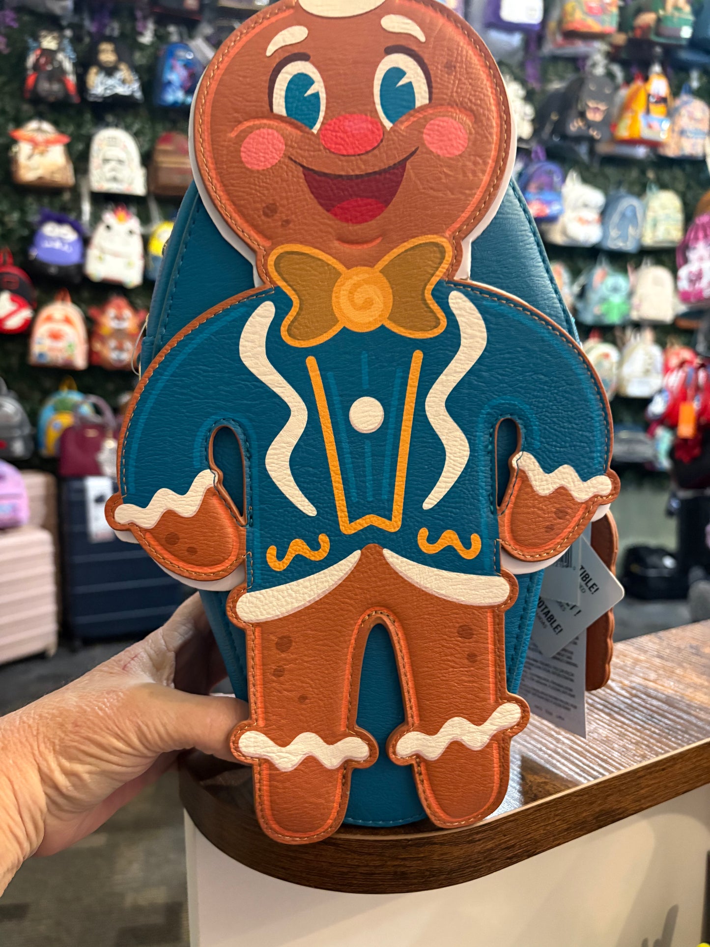 Loungefly Disney Parks Jollywood Nights 2025 Ollie the Gingerbread Star mini backpack scrossbody