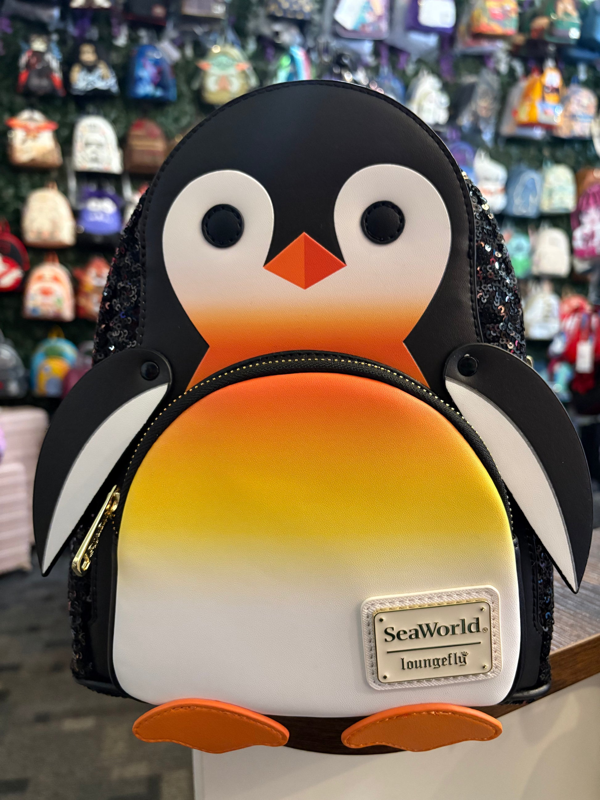 Loungefly SeaWorld Penguin Sequin mini backpack – Whimsy Pop