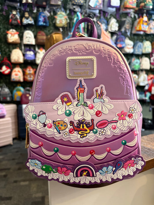 Loungefly Tangled Birthday cake Mini Backpack Iridscent purple