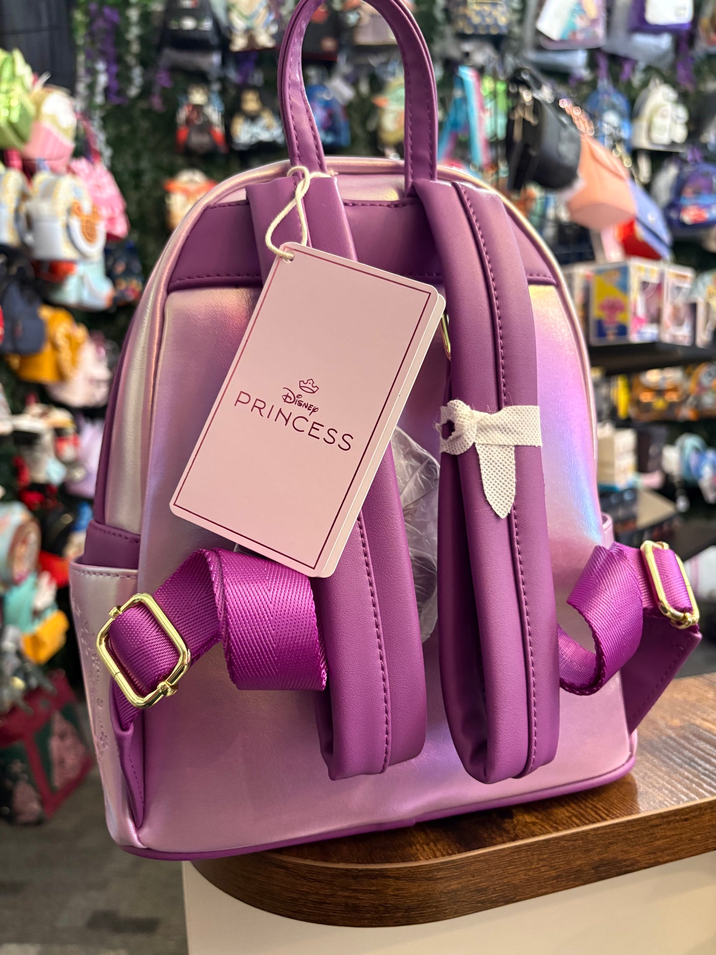 Loungefly Tangled Birthday cake Mini Backpack Iridscent purple