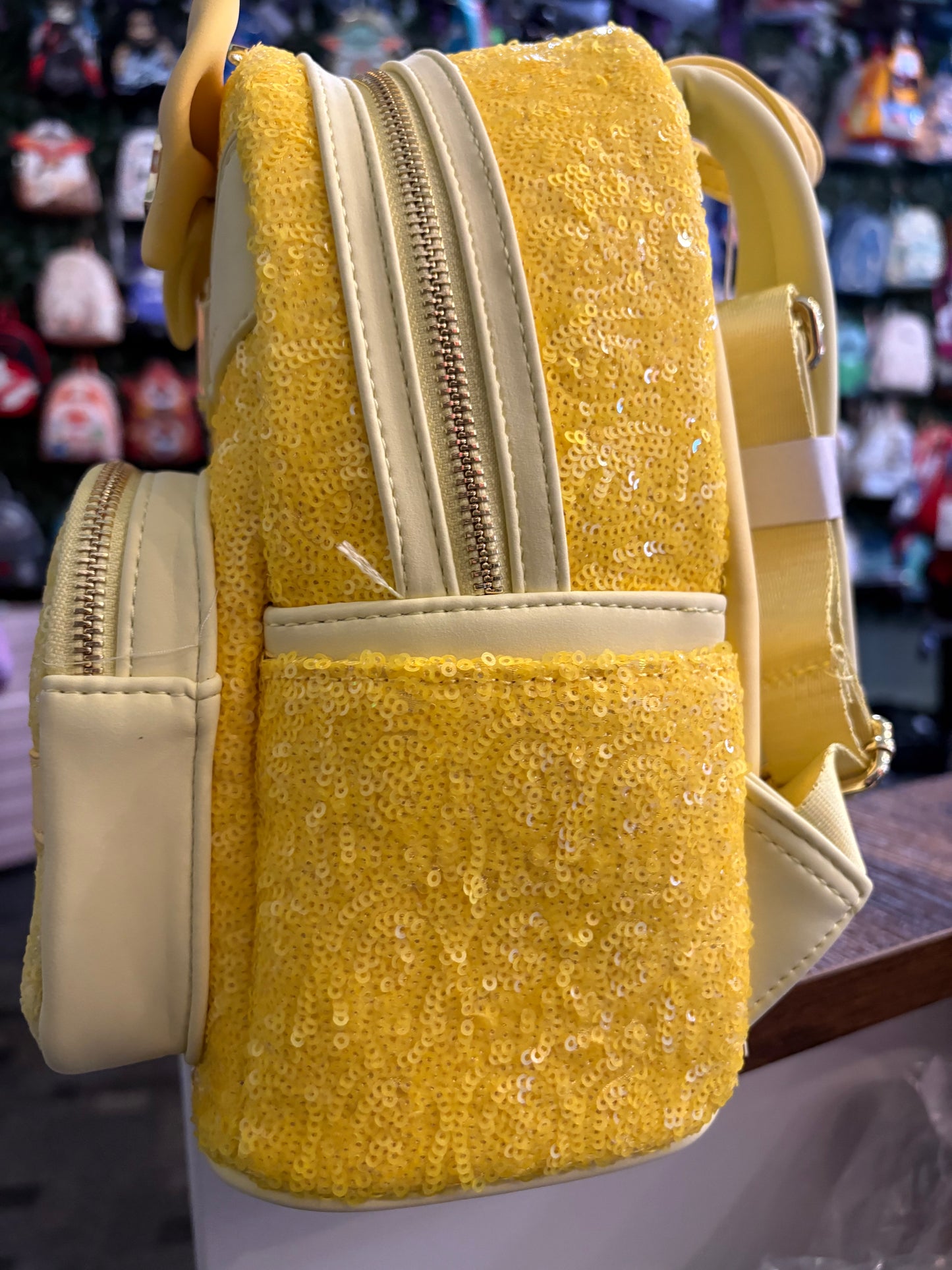 Loungefly Disney Beauty and the Beast Sequin Yellow mini backpack