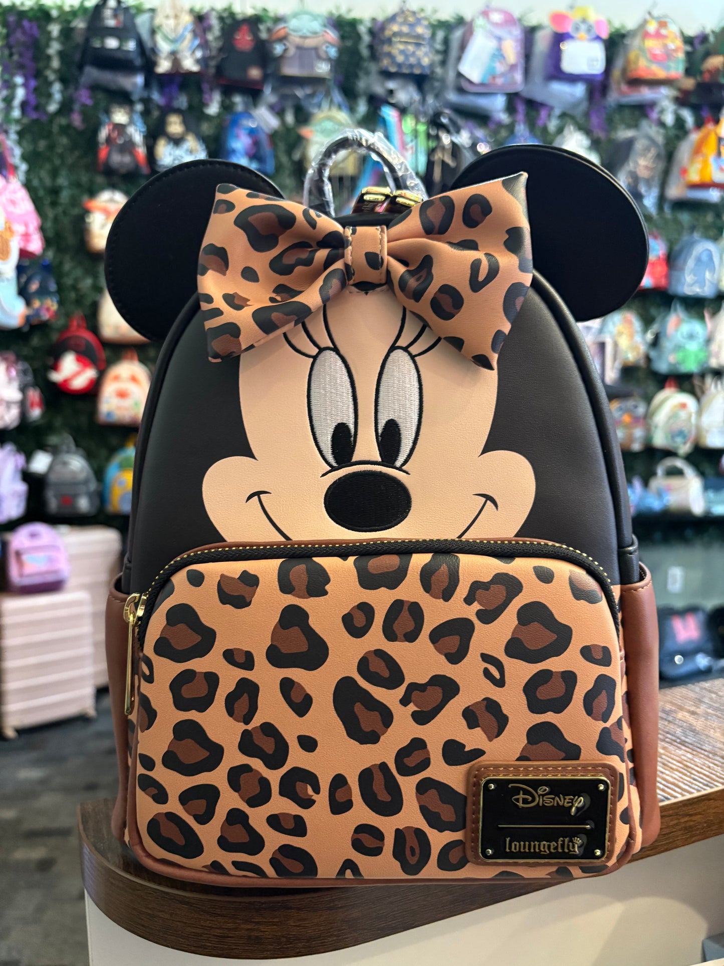 Loungefly Disney Leopard Print Minnie Mouse mini backpack