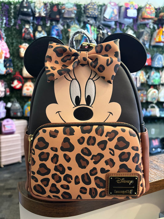 Loungefly Disney Leopard Print Minnie Mouse mini backpack