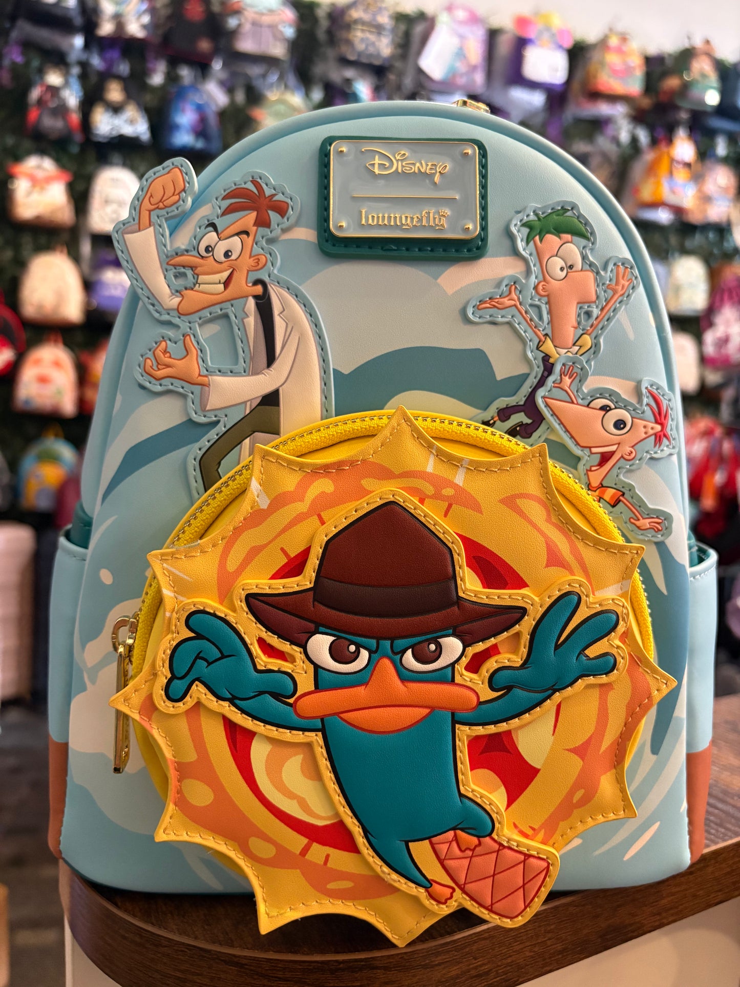 Loungefly Disney Phineas and Ferb mini backpack Lights up