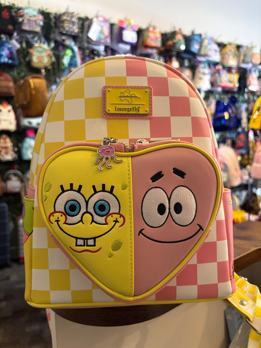 Loungefly NIC Spongebob and Patrick Checkered Collection mini backpack