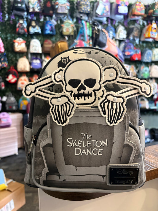 Loungefly Dinsey Skeleton Dance mini backpack glows in the dark