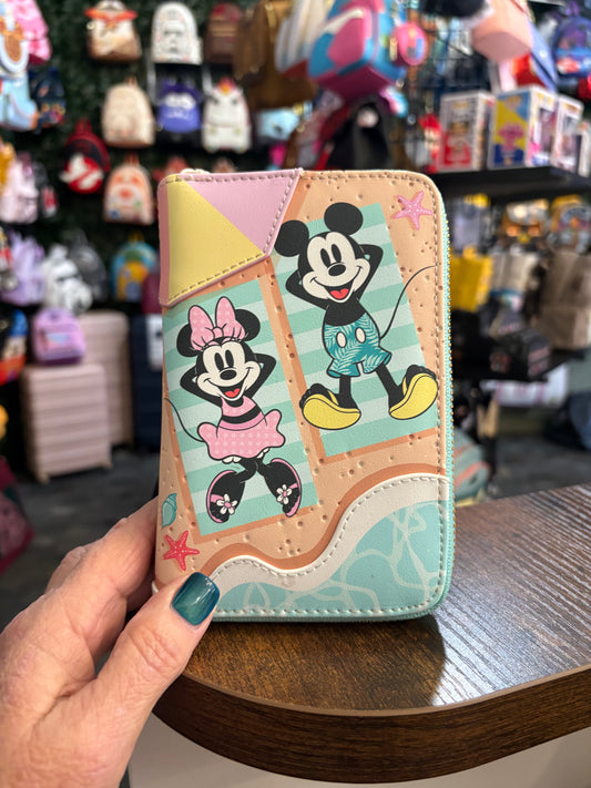 Loungefly Mickey and Minnie Summer Zip around wallet